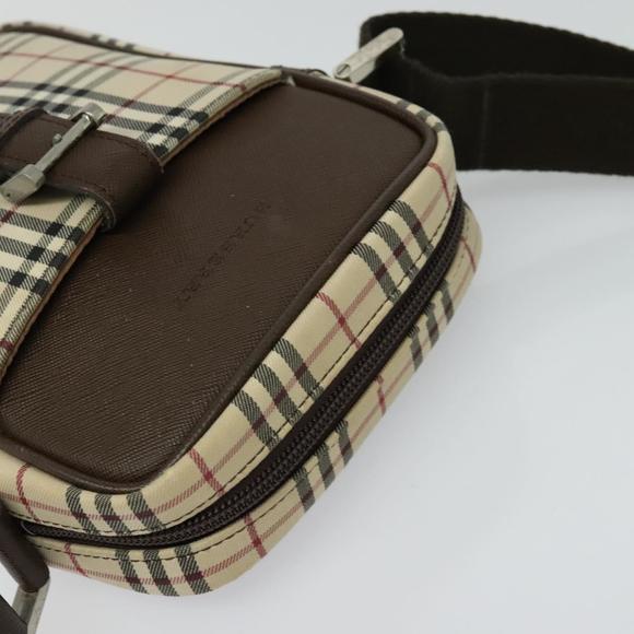 BURBERRY Nova Check Shoulder Bag Canvas Beige Silver Auth ep9111 - Picture 7 of 16